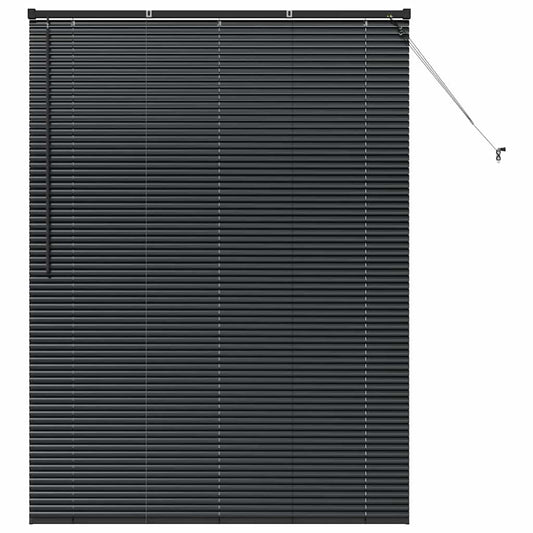 vidaXL Venetian Blinds Height Adjustable Black 175 x 130 cm Aluminium