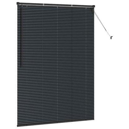 vidaXL Venetian Blinds Height Adjustable Black 175 x 135 cm Aluminium