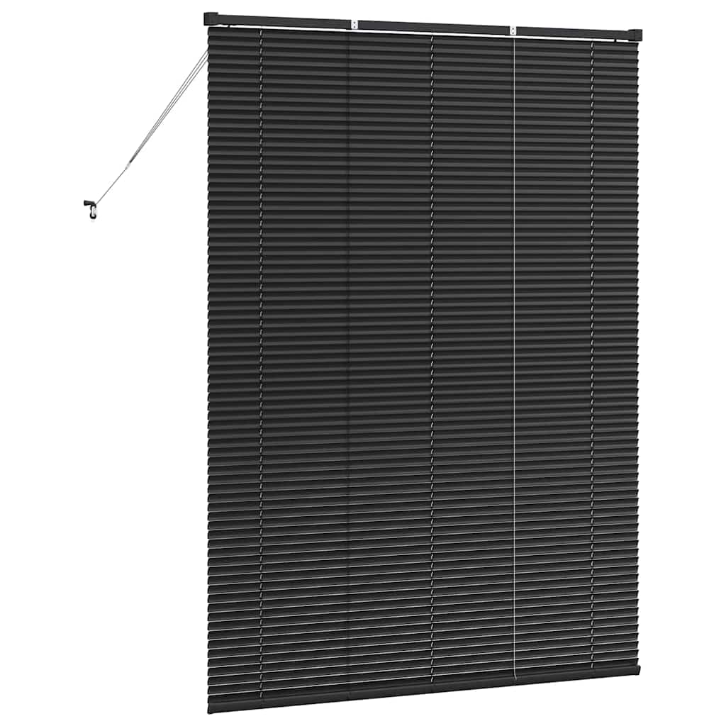 vidaXL Venetian Blinds Height Adjustable Black 175 x 135 cm Aluminium