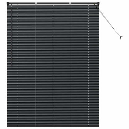 vidaXL Venetian Blinds Height Adjustable Black 175 x 135 cm Aluminium