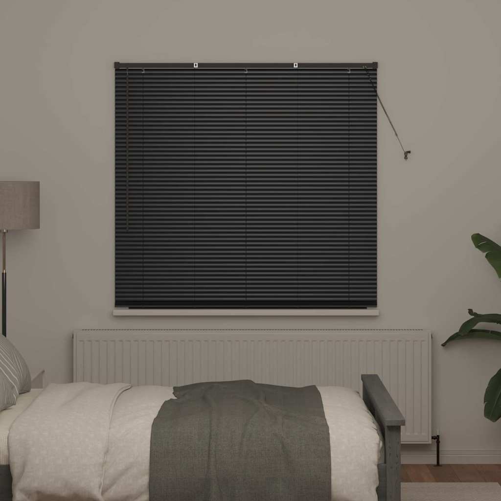 vidaXL Venetian Blinds Height Adjustable Black 175 x 140 cm Aluminium