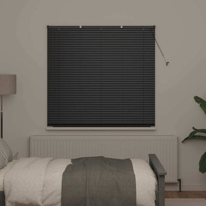 vidaXL Venetian Blinds Height Adjustable Black 175 x 140 cm Aluminium