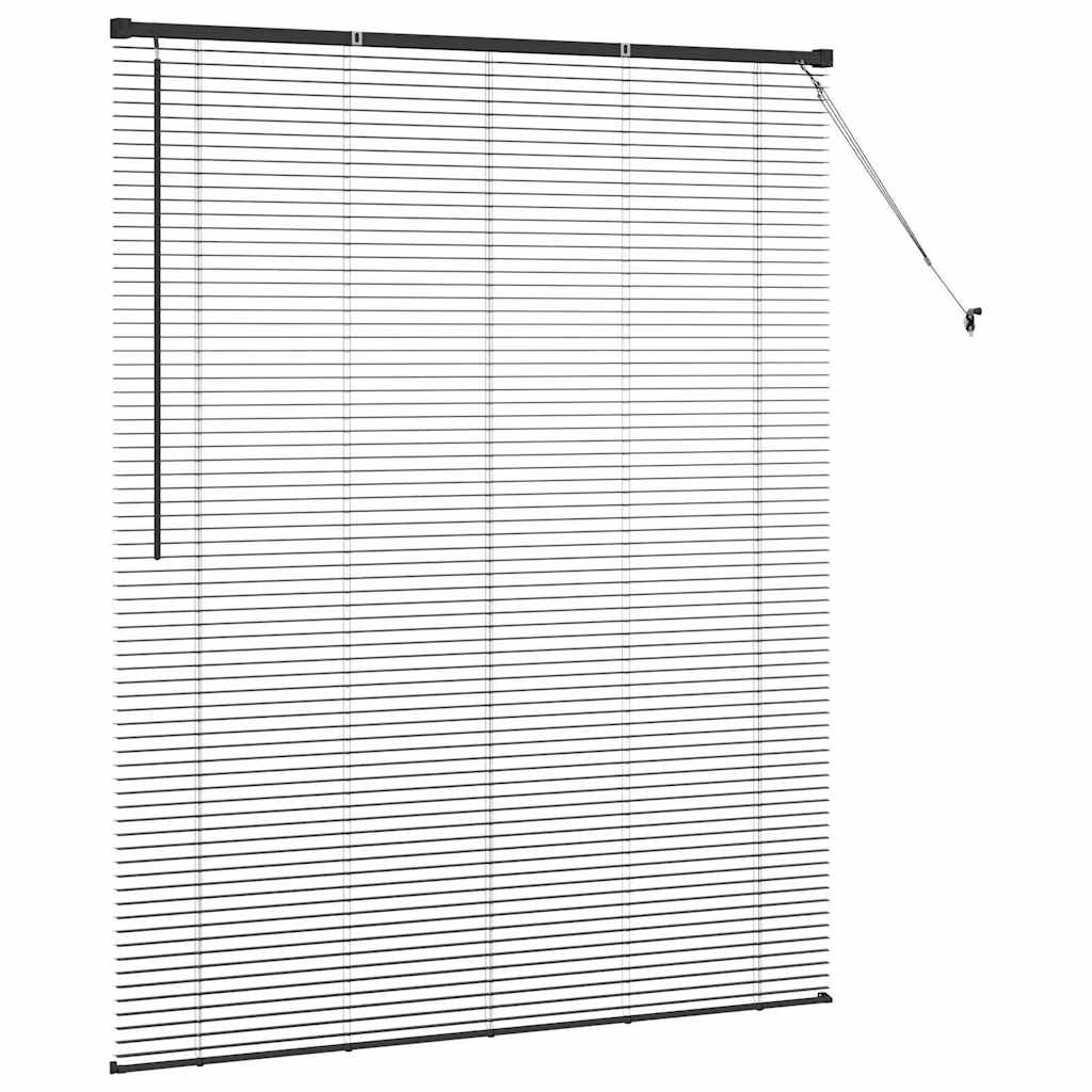 vidaXL Venetian Blinds Height Adjustable Black 175 x 140 cm Aluminium