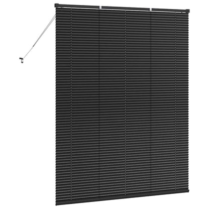 vidaXL Venetian Blinds Height Adjustable Black 175 x 140 cm Aluminium