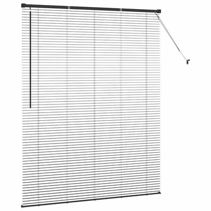 vidaXL Venetian Blinds Height Adjustable Black 175 x 145 cm Aluminium