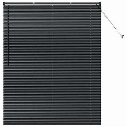 vidaXL Venetian Blinds Height Adjustable Black 175 x 145 cm Aluminium