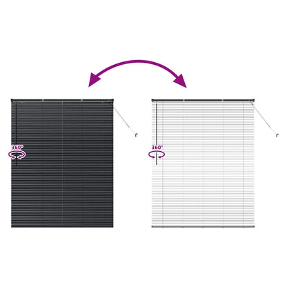 vidaXL Venetian Blinds Height Adjustable Black 175 x 145 cm Aluminium