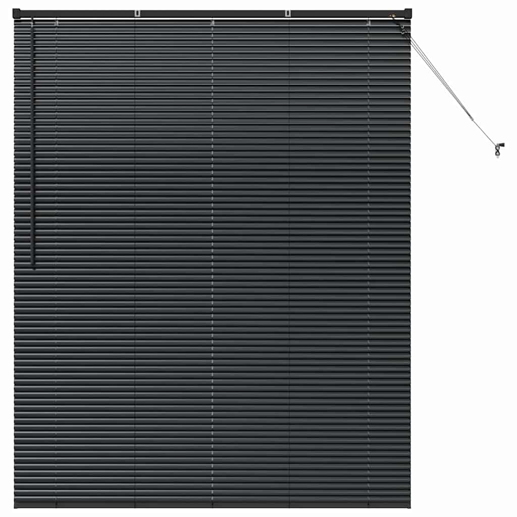 vidaXL Venetian Blinds Height Adjustable Black 175 x 150 cm Aluminium