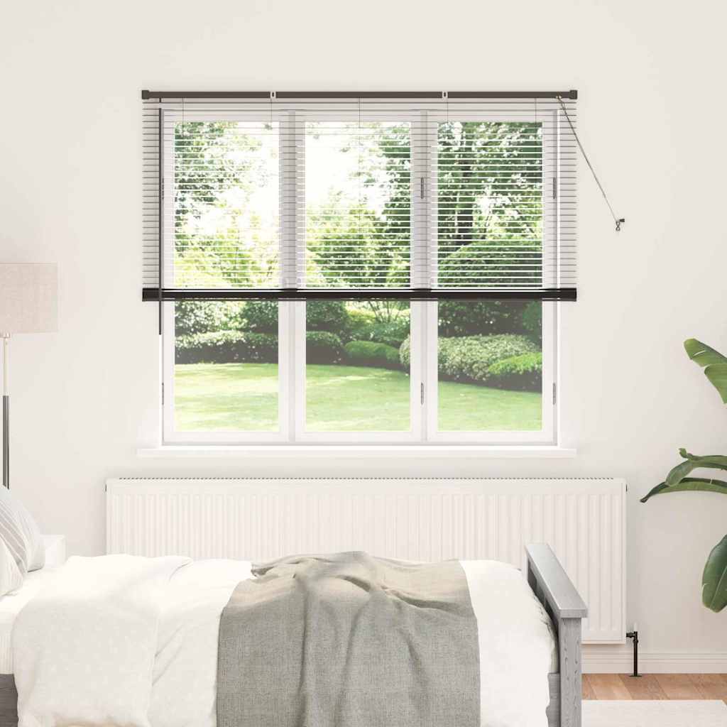 vidaXL Venetian Blinds Height Adjustable Black 175 x 155 cm Aluminium