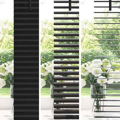 vidaXL Venetian Blinds Height Adjustable Black 175 x 155 cm Aluminium
