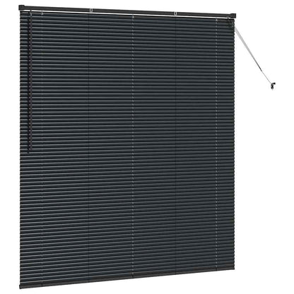 vidaXL Venetian Blinds Height Adjustable Black 175 x 155 cm Aluminium