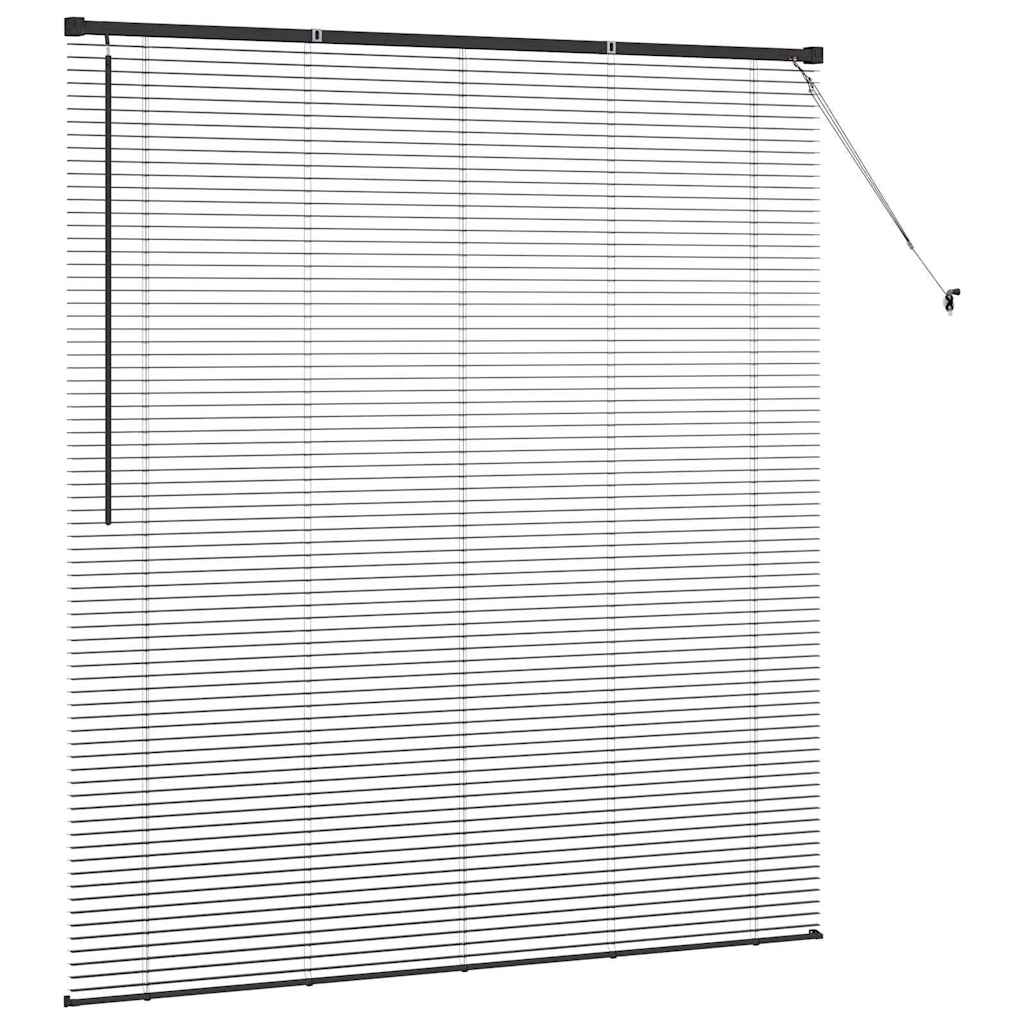vidaXL Venetian Blinds Height Adjustable Black 175 x 155 cm Aluminium