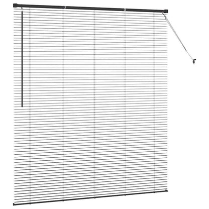 vidaXL Venetian Blinds Height Adjustable Black 175 x 155 cm Aluminium