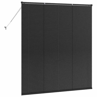 vidaXL Venetian Blinds Height Adjustable Black 175 x 155 cm Aluminium