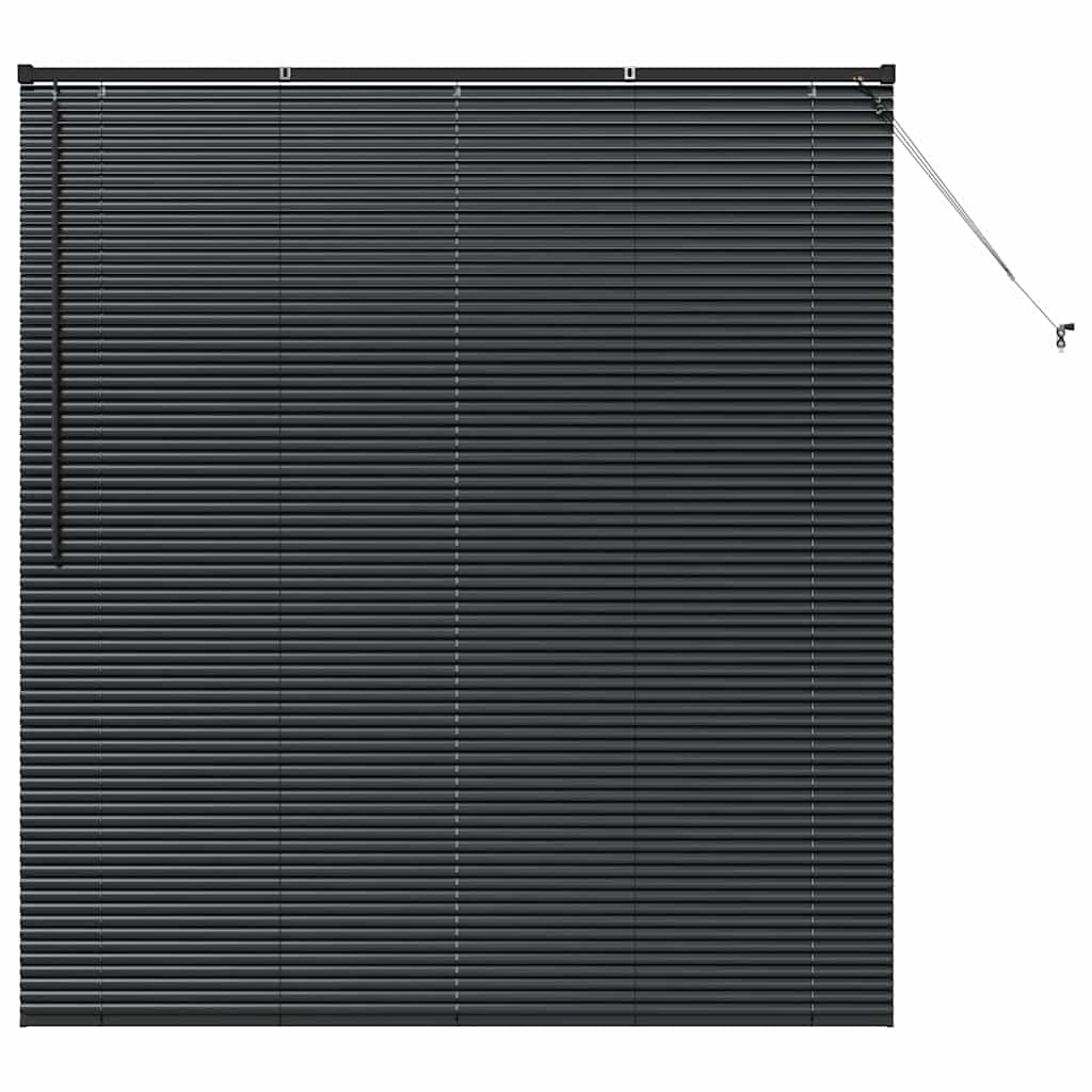 vidaXL Venetian Blinds Height Adjustable Black 175 x 155 cm Aluminium