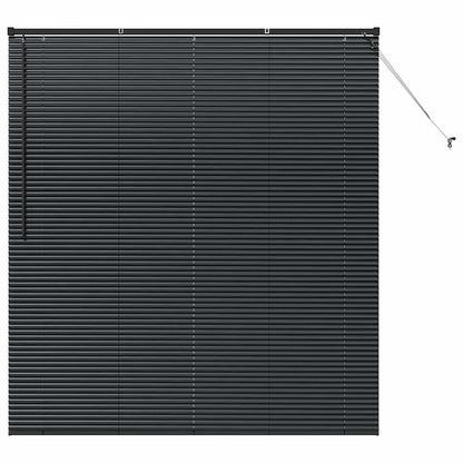 vidaXL Venetian Blinds Height Adjustable Black 175 x 155 cm Aluminium