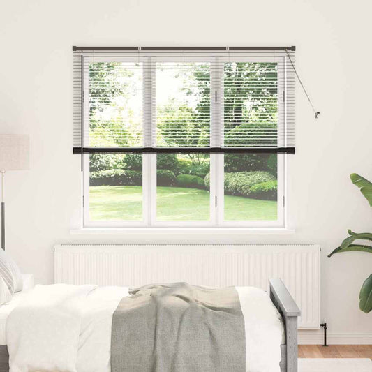 vidaXL Venetian Blinds Height Adjustable Black 175 x 160 cm Aluminium