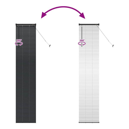 vidaXL Venetian Blinds Height Adjustable Black 220 x 40 cm Aluminium