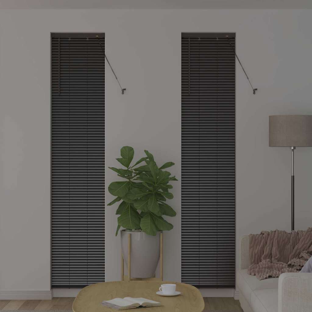 vidaXL Venetian Blinds Height Adjustable Black 220 x 50 cm Aluminium