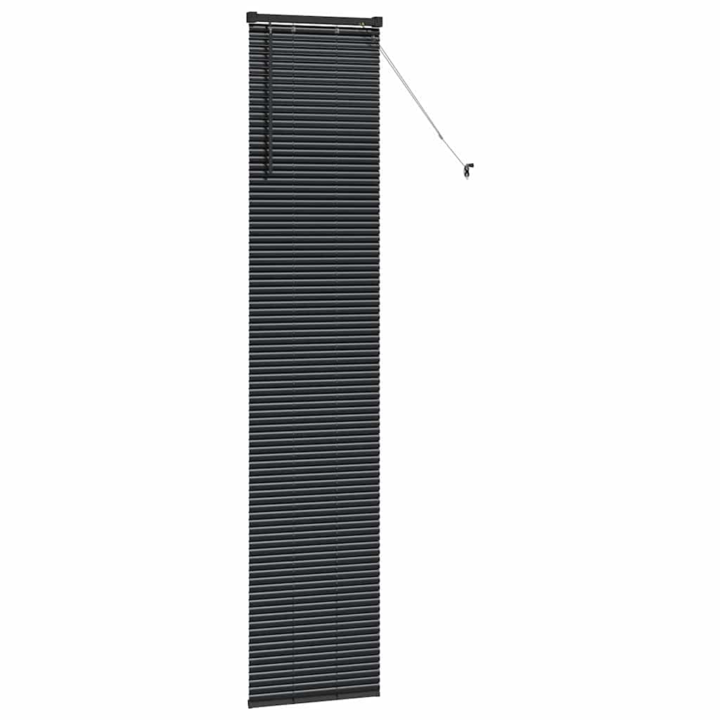vidaXL Venetian Blinds Height Adjustable Black 220 x 50 cm Aluminium