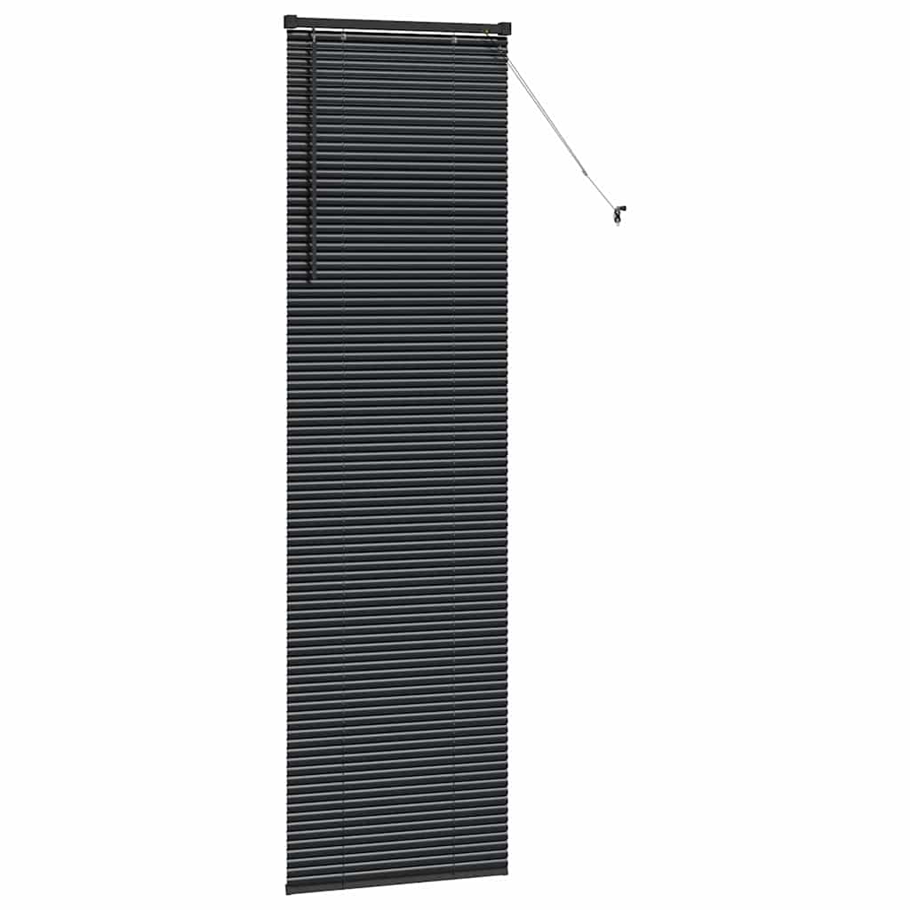 vidaXL Venetian Blinds Height Adjustable Black 220 x 60 cm Aluminium
