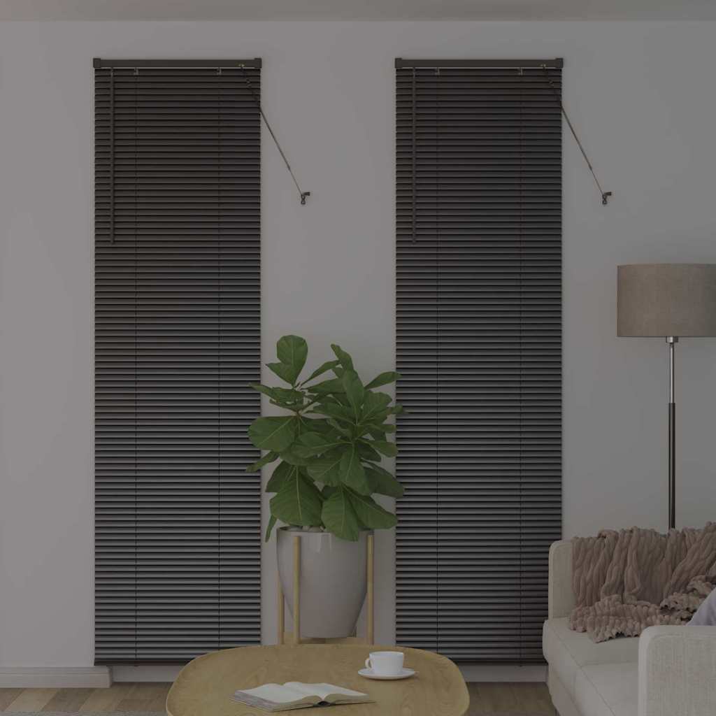 vidaXL Venetian Blinds Height Adjustable Black 220 x 65 cm Aluminium