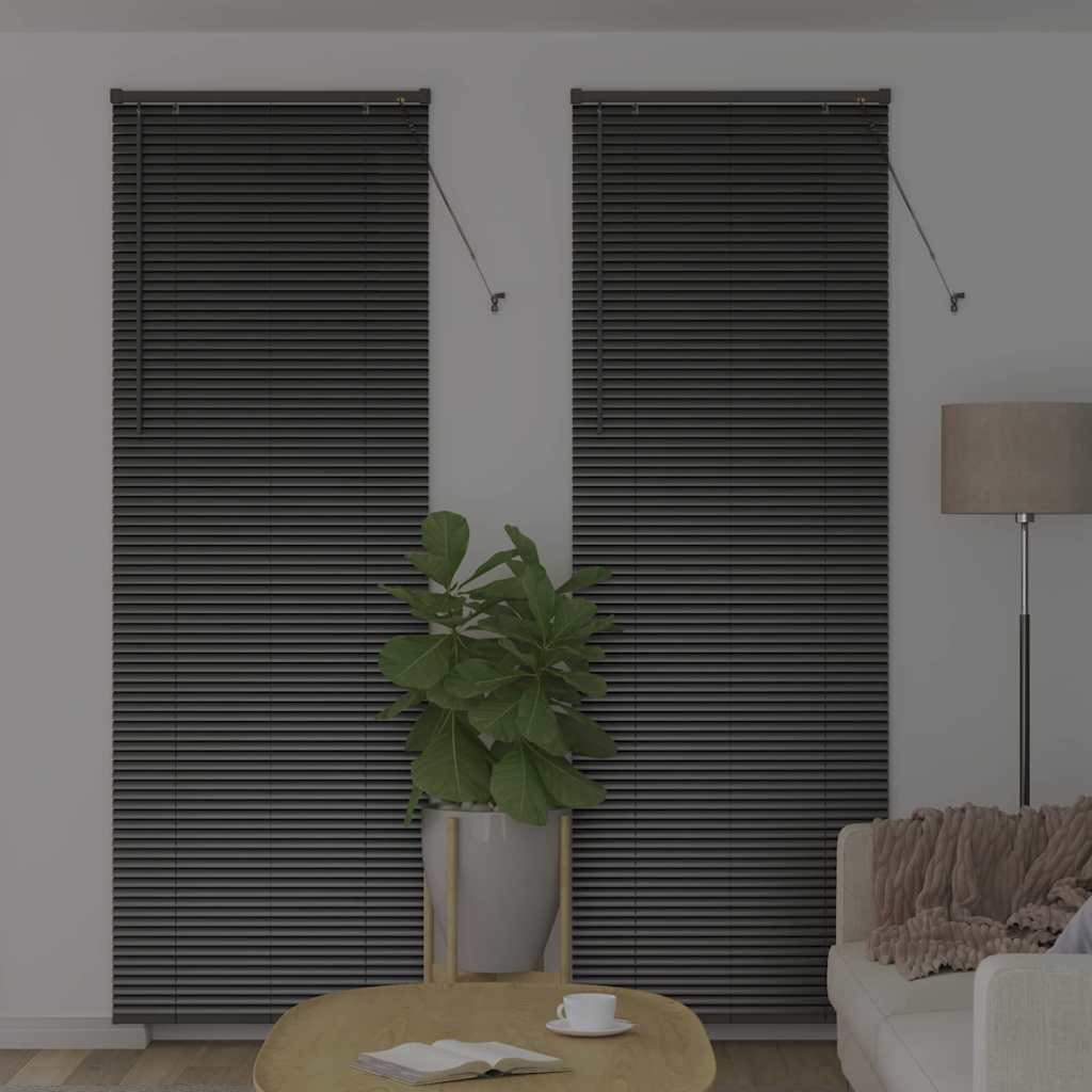 vidaXL Venetian Blinds Height Adjustable Black 220 x 75 cm Aluminium