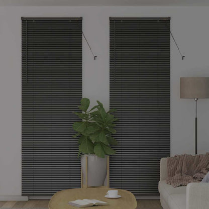 vidaXL Venetian Blinds Height Adjustable Black 220 x 75 cm Aluminium