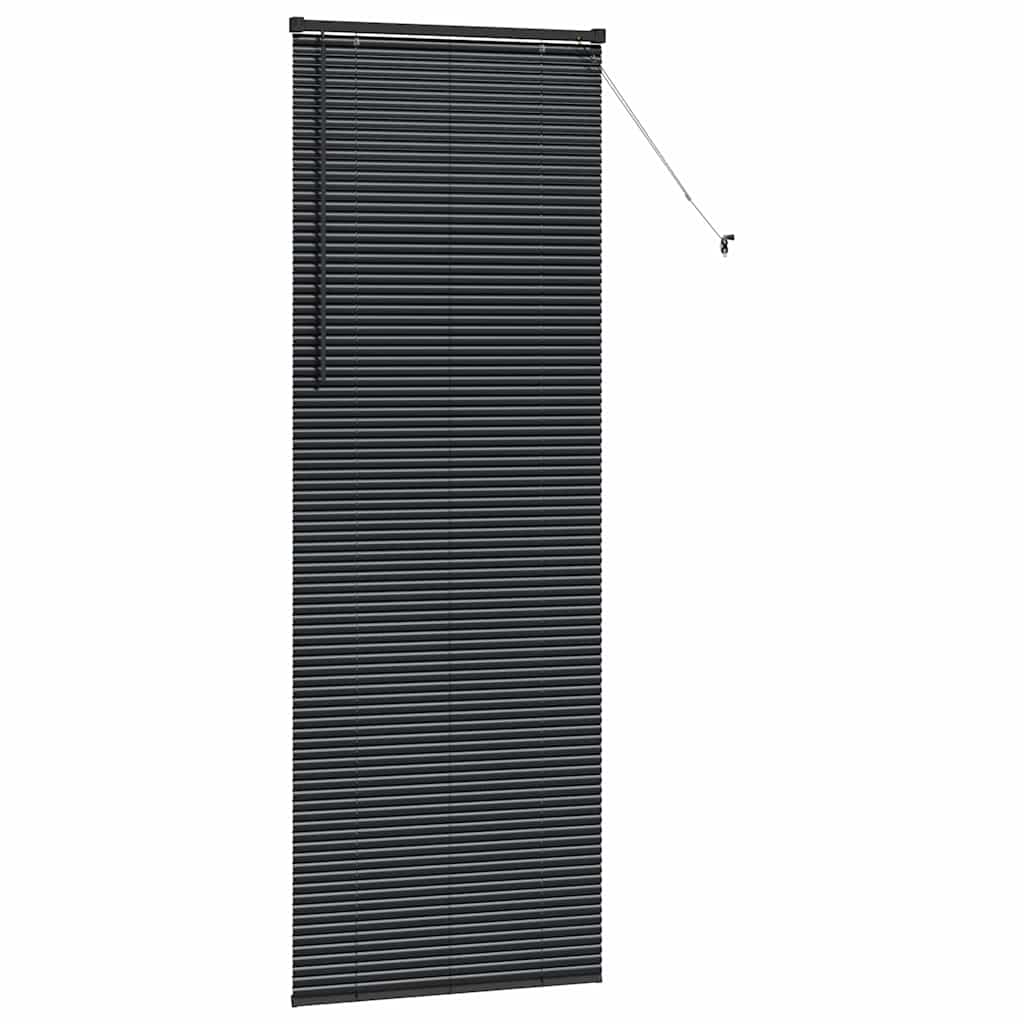 vidaXL Venetian Blinds Height Adjustable Black 220 x 75 cm Aluminium