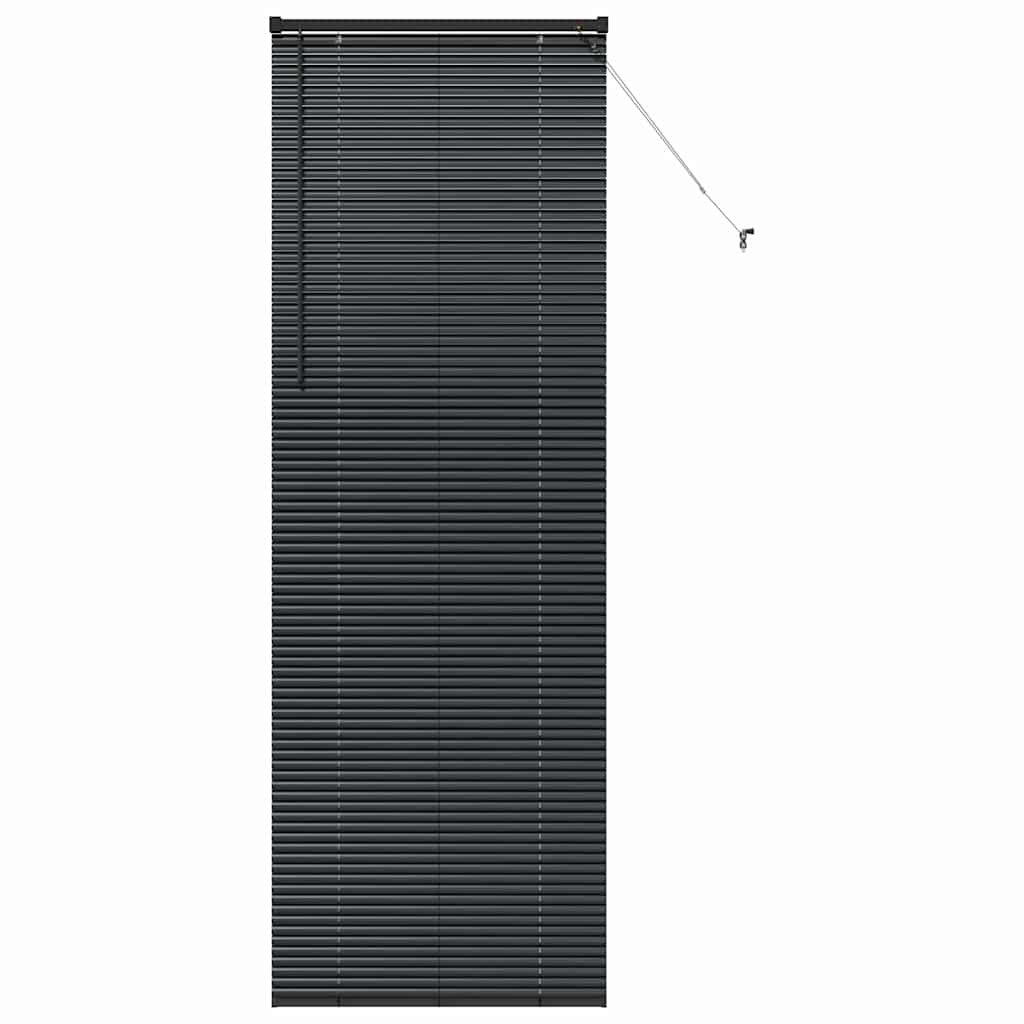 vidaXL Venetian Blinds Height Adjustable Black 220 x 75 cm Aluminium