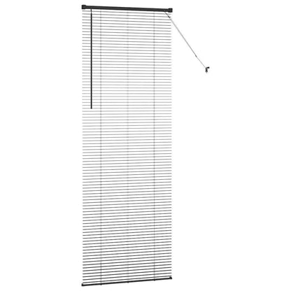 vidaXL Venetian Blinds Height Adjustable Black 220 x 80 cm Aluminium