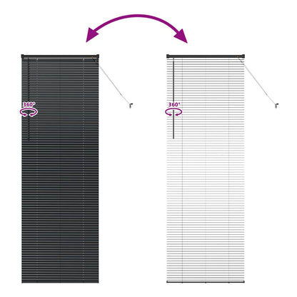 vidaXL Venetian Blinds Height Adjustable Black 220 x 80 cm Aluminium