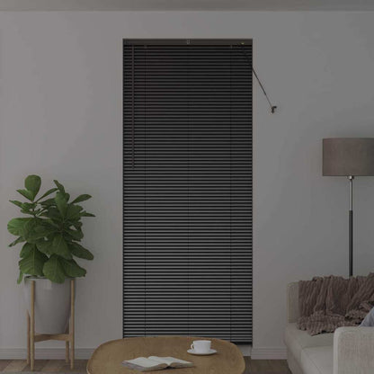 vidaXL Venetian Blinds Height Adjustable Black 220 x 90 cm Aluminium