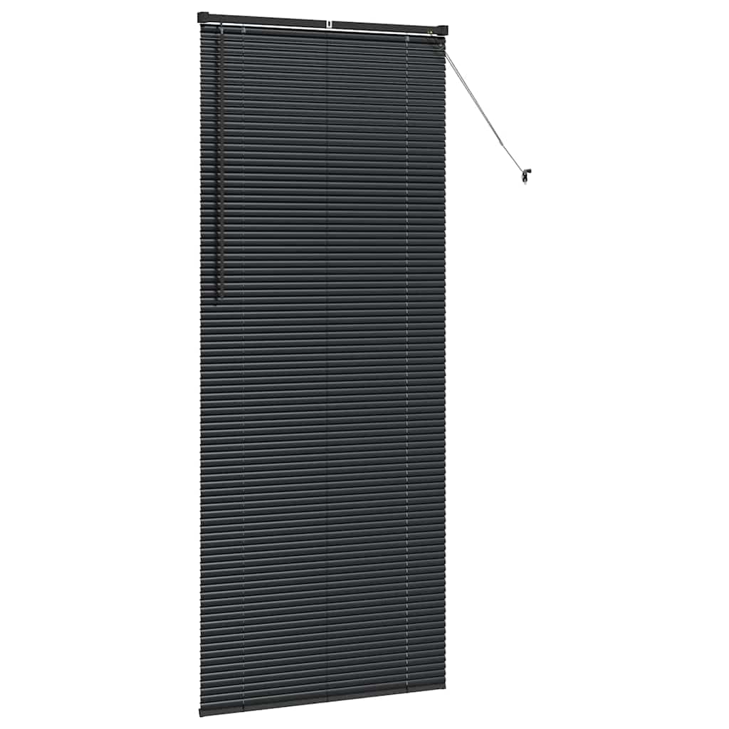 vidaXL Venetian Blinds Height Adjustable Black 220 x 90 cm Aluminium