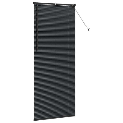 vidaXL Venetian Blinds Height Adjustable Black 220 x 90 cm Aluminium