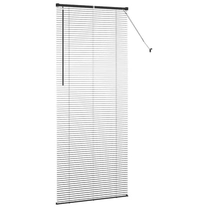 vidaXL Venetian Blinds Height Adjustable Black 220 x 90 cm Aluminium