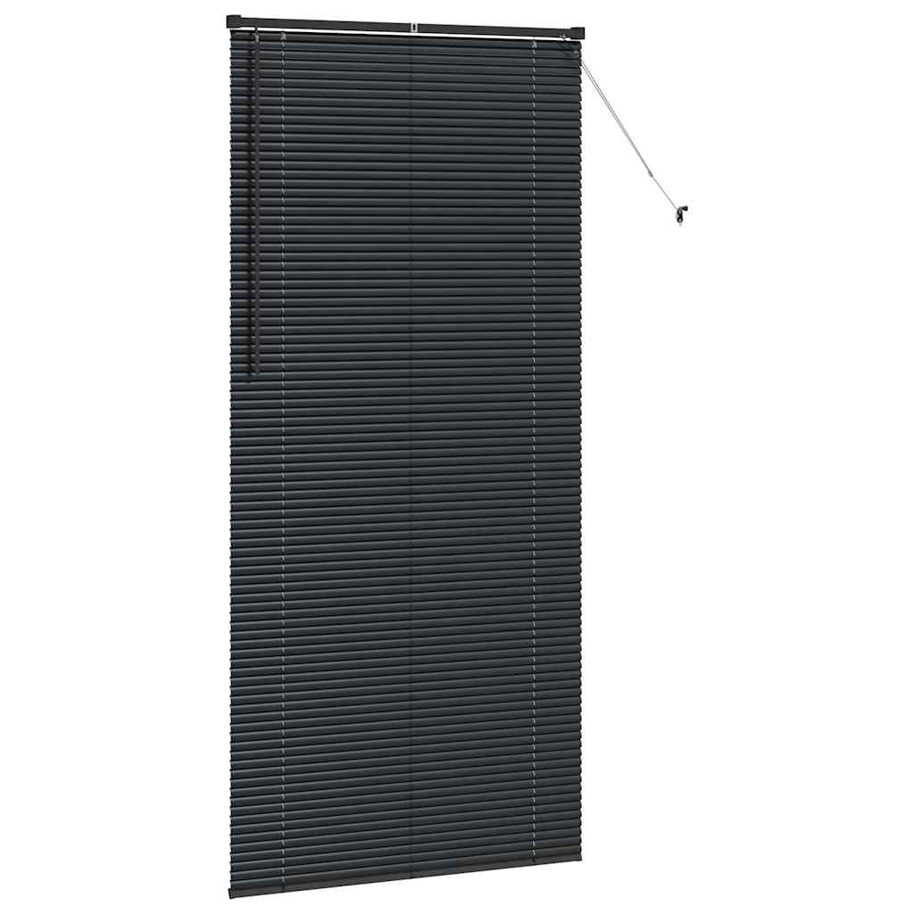 vidaXL Venetian Blinds Height Adjustable Black 220 x 100 cm Aluminium