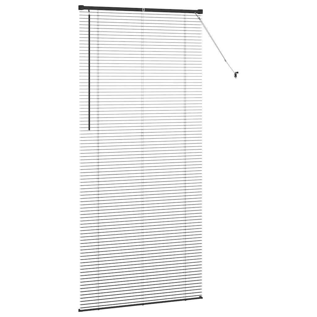 vidaXL Venetian Blinds Height Adjustable Black 220 x 100 cm Aluminium