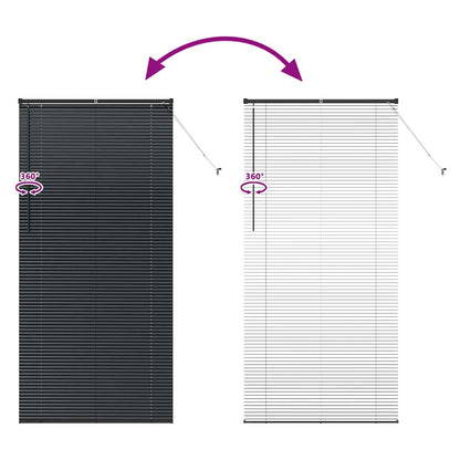 vidaXL Venetian Blinds Height Adjustable Black 220 x 100 cm Aluminium