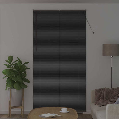 vidaXL Venetian Blinds Height Adjustable Black 220 x 110 cm Aluminium