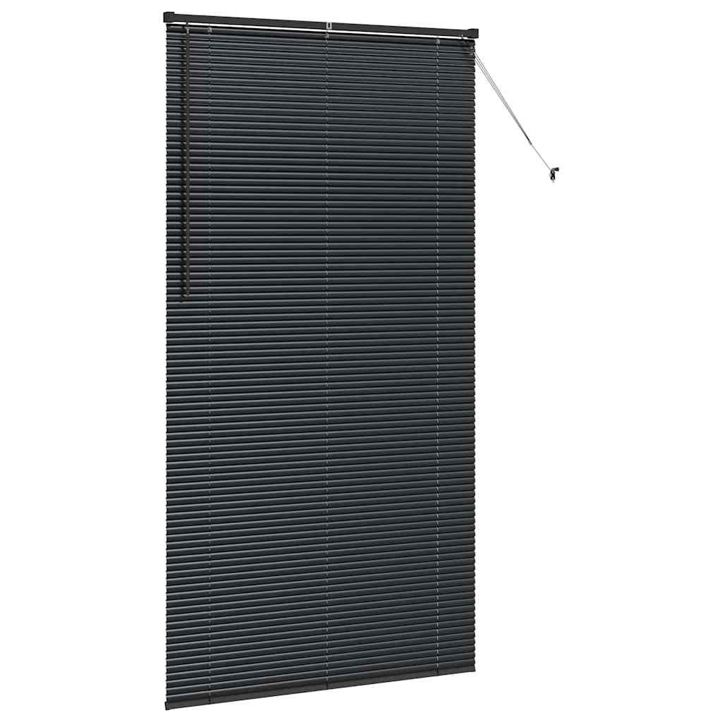 vidaXL Venetian Blinds Height Adjustable Black 220 x 110 cm Aluminium