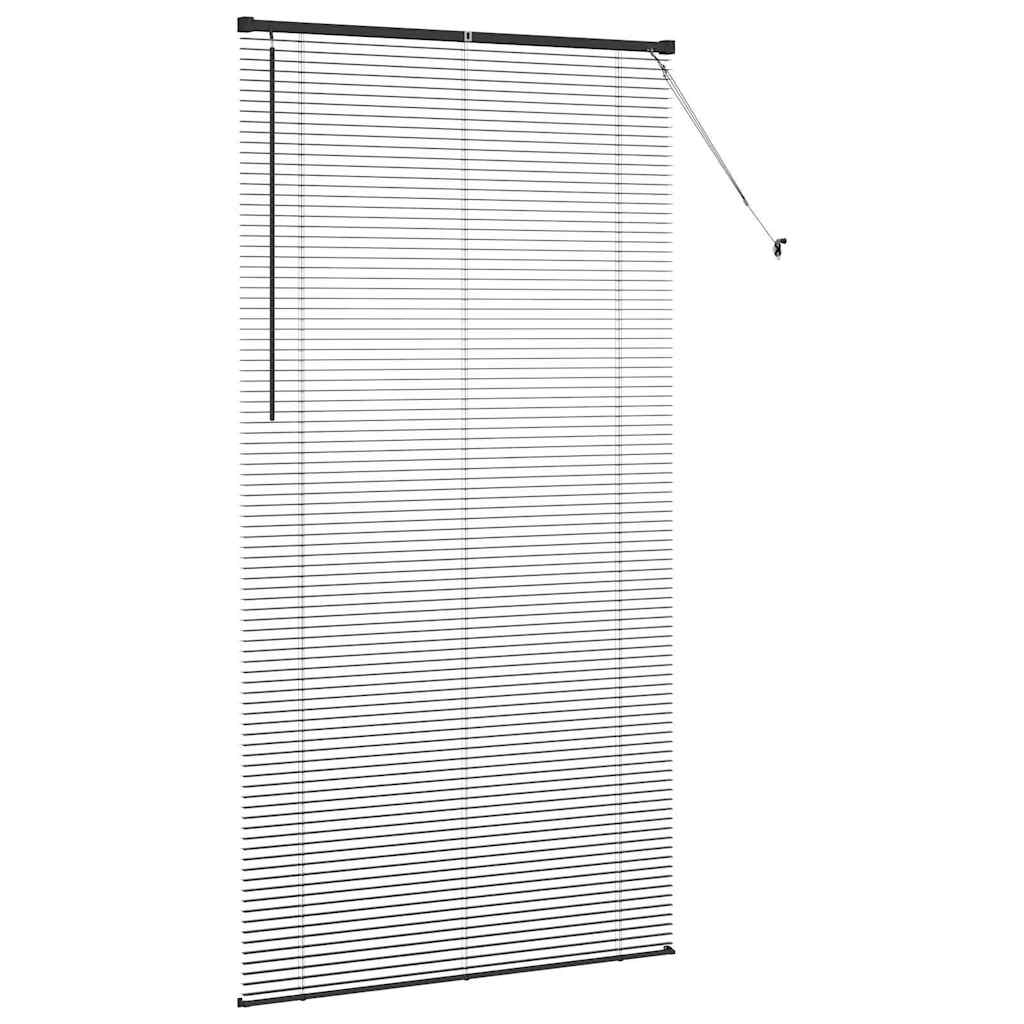 vidaXL Venetian Blinds Height Adjustable Black 220 x 110 cm Aluminium