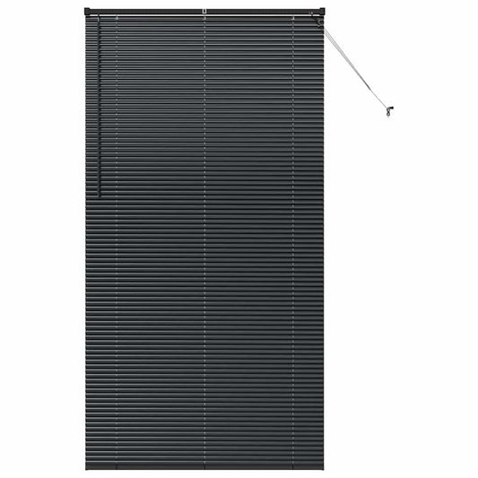 vidaXL Venetian Blinds Height Adjustable Black 220 x 110 cm Aluminium