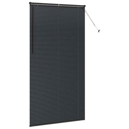 vidaXL Venetian Blinds Height Adjustable Black 220 x 115 cm Aluminium