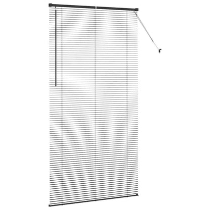 vidaXL Venetian Blinds Height Adjustable Black 220 x 115 cm Aluminium