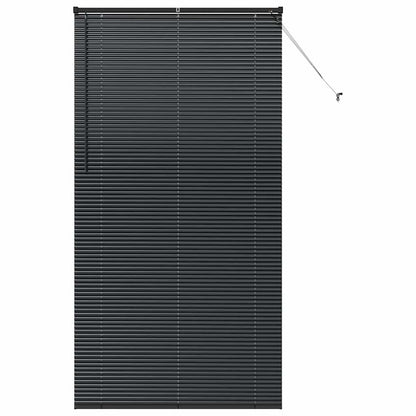 vidaXL Venetian Blinds Height Adjustable Black 220 x 115 cm Aluminium