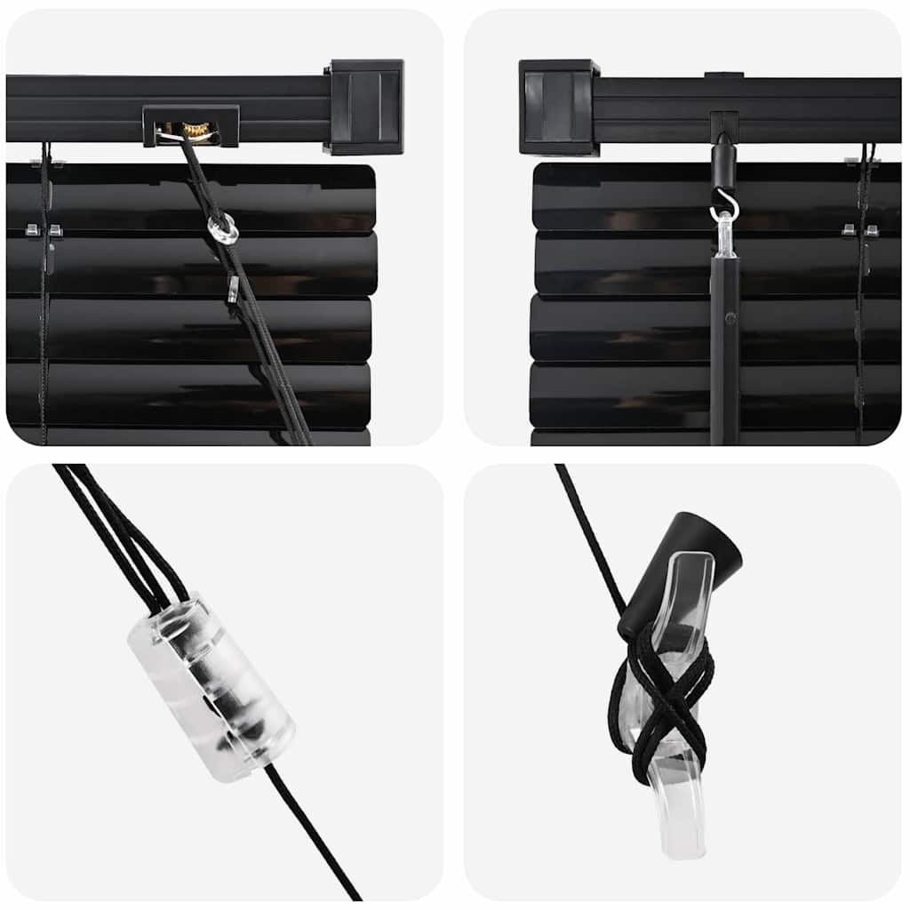 vidaXL Venetian Blinds Height Adjustable Black 220 x 135 cm Aluminium