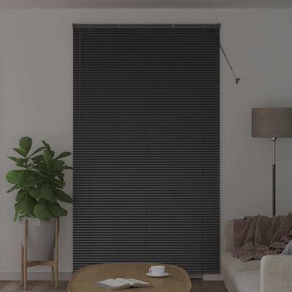 vidaXL Venetian Blinds Height Adjustable Black 220 x 135 cm Aluminium