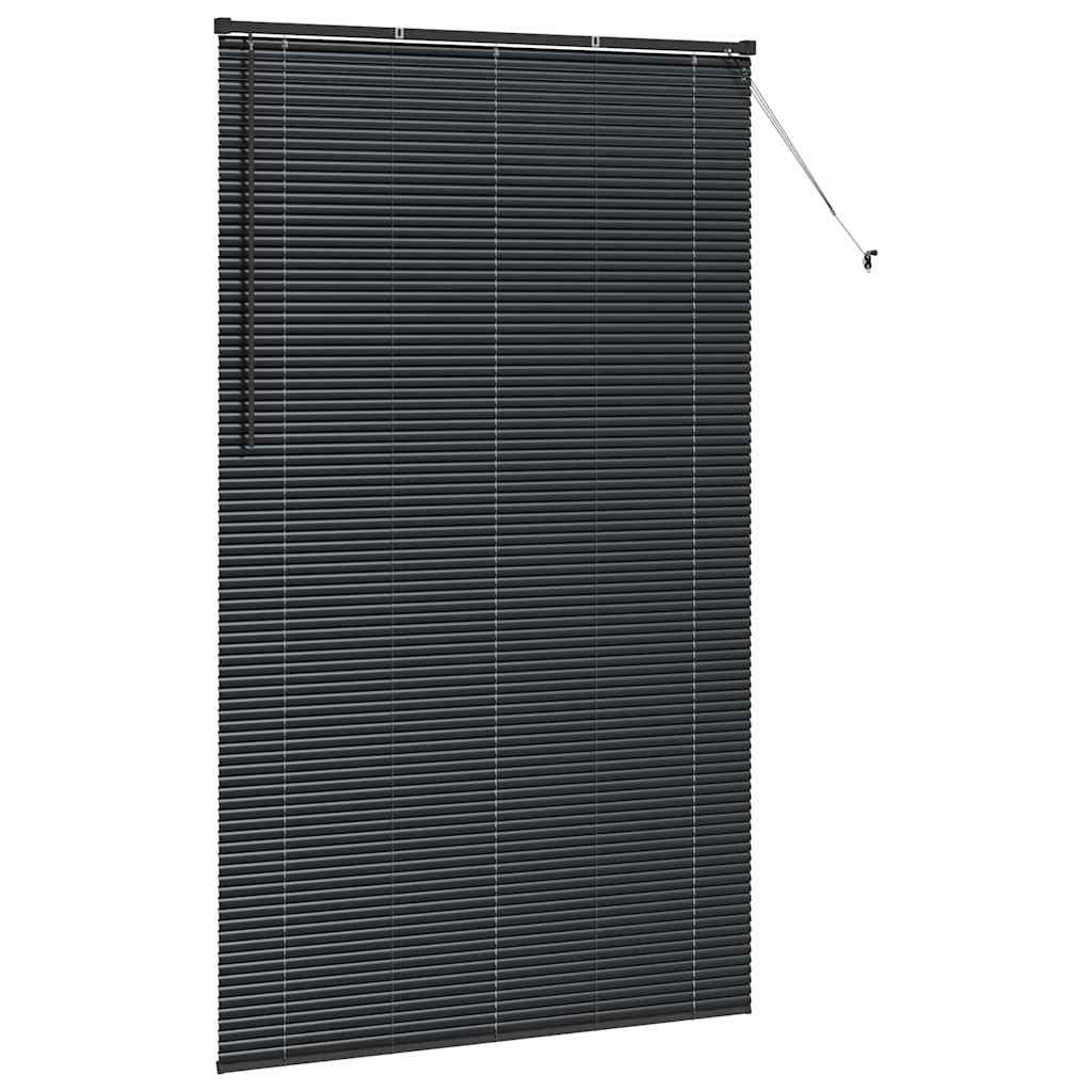 vidaXL Venetian Blinds Height Adjustable Black 220 x 135 cm Aluminium