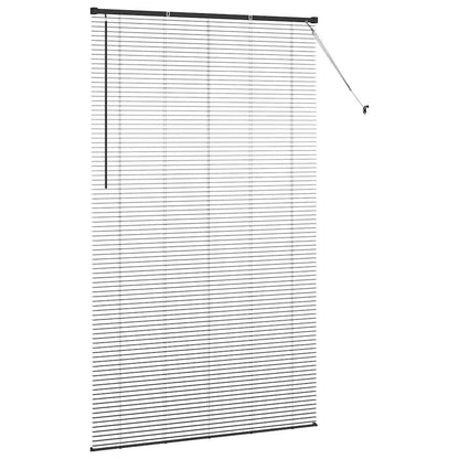 vidaXL Venetian Blinds Height Adjustable Black 220 x 135 cm Aluminium